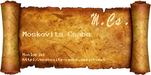 Moskovits Csaba névjegykártya