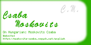 csaba moskovits business card